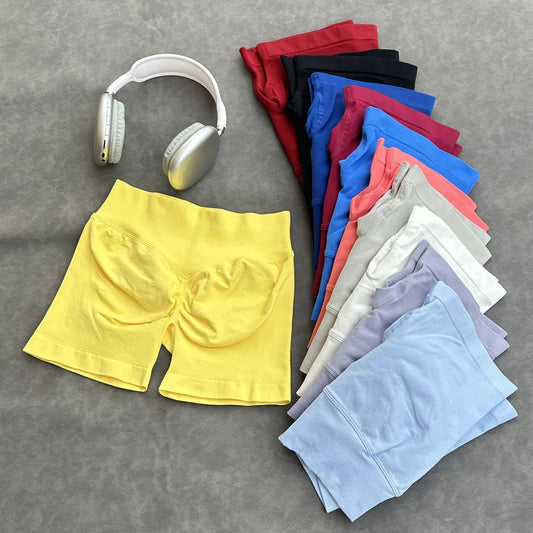 Women's High Waisted Seamless Fitness Shorts