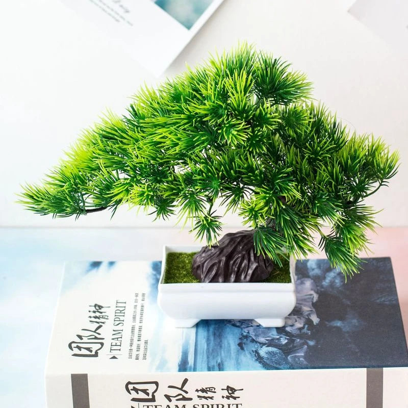 Artificial potted Bonsai Tree- Faux Green Plant for Hime, Garden & Patty Decor