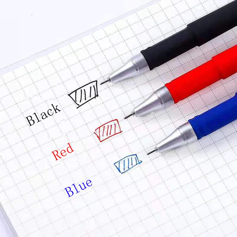 Glen Pens Set - Black Blue Red Refill Bullet Tip 0.5mm Smooth Writing Pens