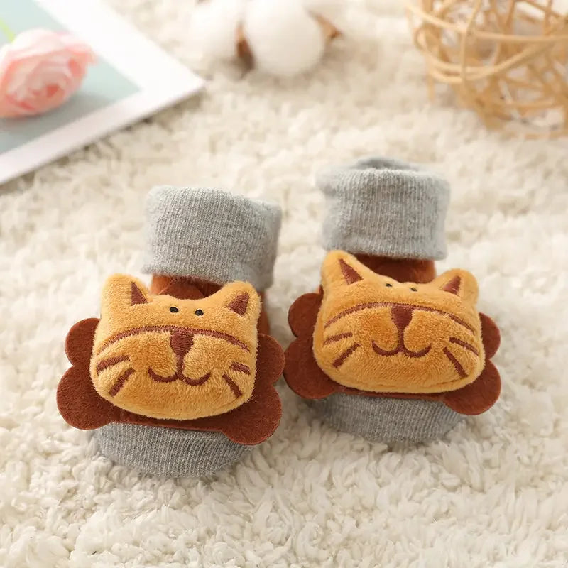 3D Cartoon Animal Baby with Bells - Non - Stop Cotton
