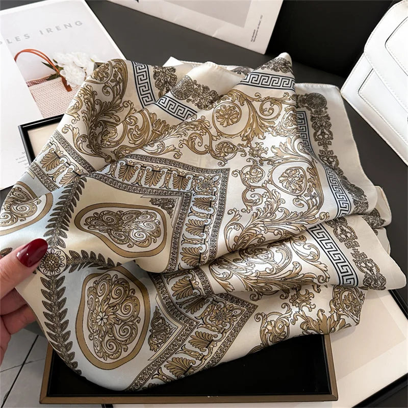 Luxury Silk Feeling Neckerchief for Women Designer Style Neck Wrap & Hair Accessory
