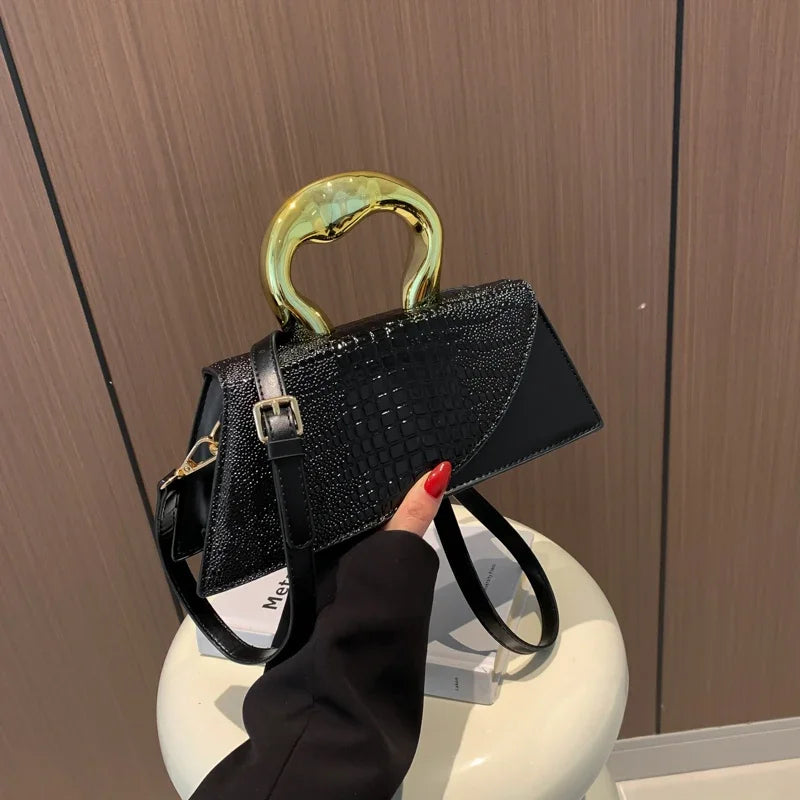 Solid Alligator PU Shoulder and Crossbody Bags Personality Designer Style High Quality Hand Bags for Women 2024 Fashion Hot Sale