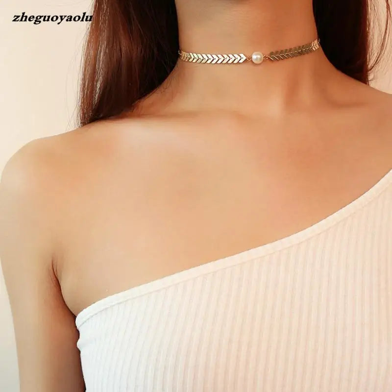 Crystal Zircon Water Drop Pendant Necklace - Invisible Chain Choker for Women