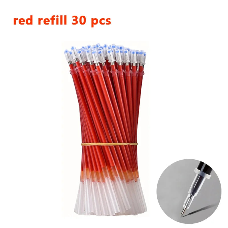 Glen Pens Set - Black Blue Red Refill Bullet Tip 0.5mm Smooth Writing Pens