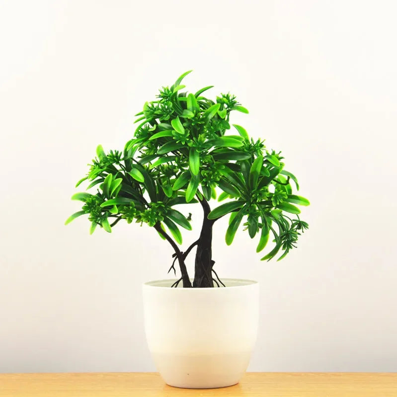 Artificial potted Bonsai Tree- Faux Green Plant for Hime, Garden & Patty Decor