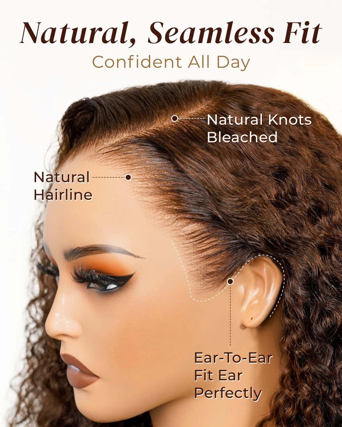 Chocolate Brown Deep Wave Lace Front Wig- 13x6 Frontal & 4x4 Closure 20-40 Inch