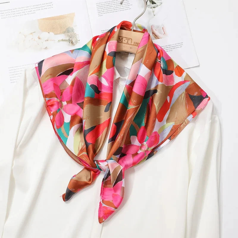 Luxury Silk Feeling Neckerchief for Women Designer Style Neck Wrap & Hair Accessory