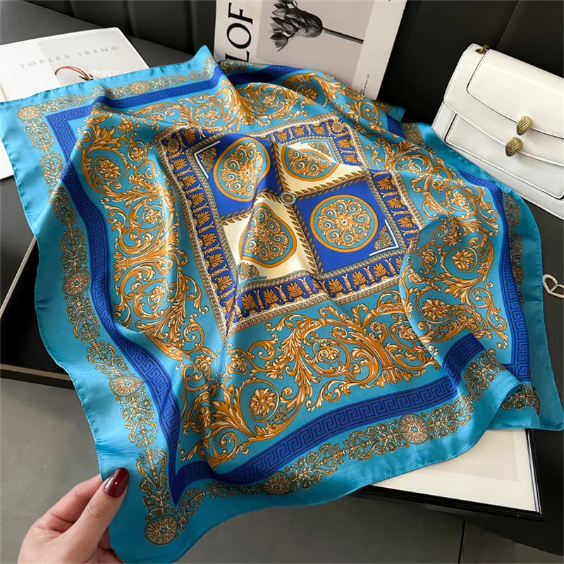 Luxury Silk Feeling Neckerchief for Women Designer Style Neck Wrap & Hair Accessory