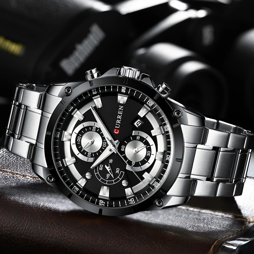 CURREN Mes's Luxury Business Watch - Automatic Date Display