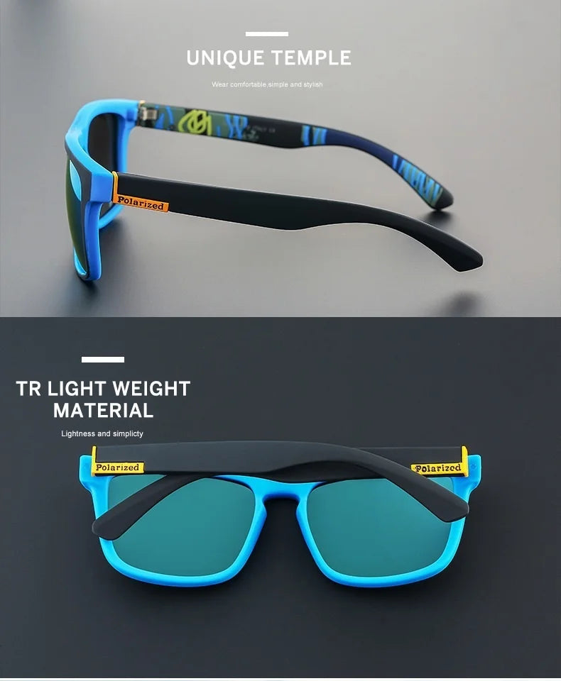 Fashion Square Polarized Sunglasses for Men- Vintage Designer UV400 Shades
