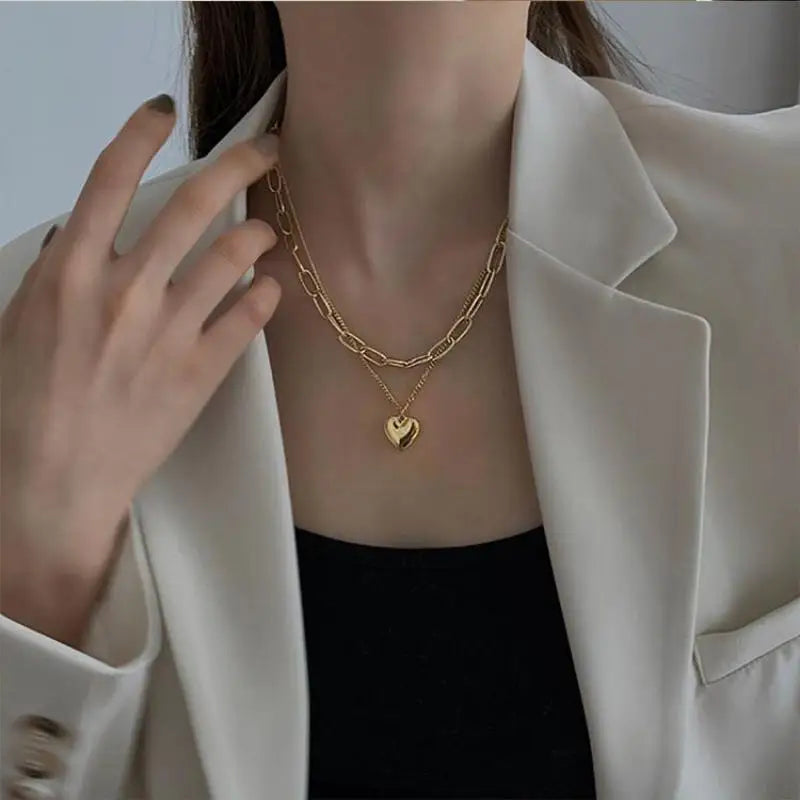 Crystal Zircon Water Drop Pendant Necklace - Invisible Chain Choker for Women