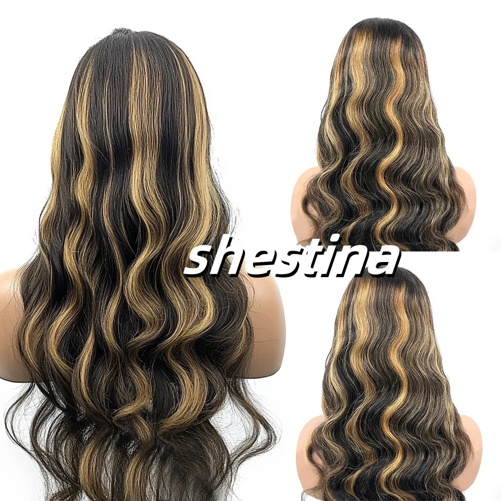 Body Wave Highlight Wig-13x4 Lace from Ombre Blonde Human Hair Wig