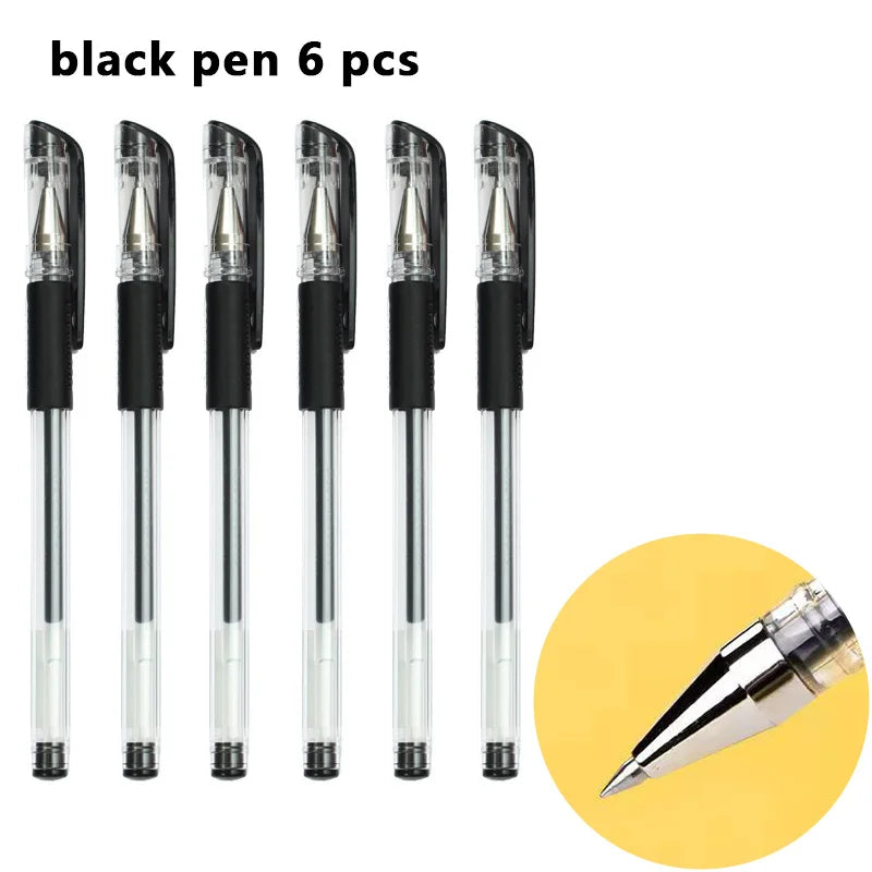 Glen Pens Set - Black Blue Red Refill Bullet Tip 0.5mm Smooth Writing Pens
