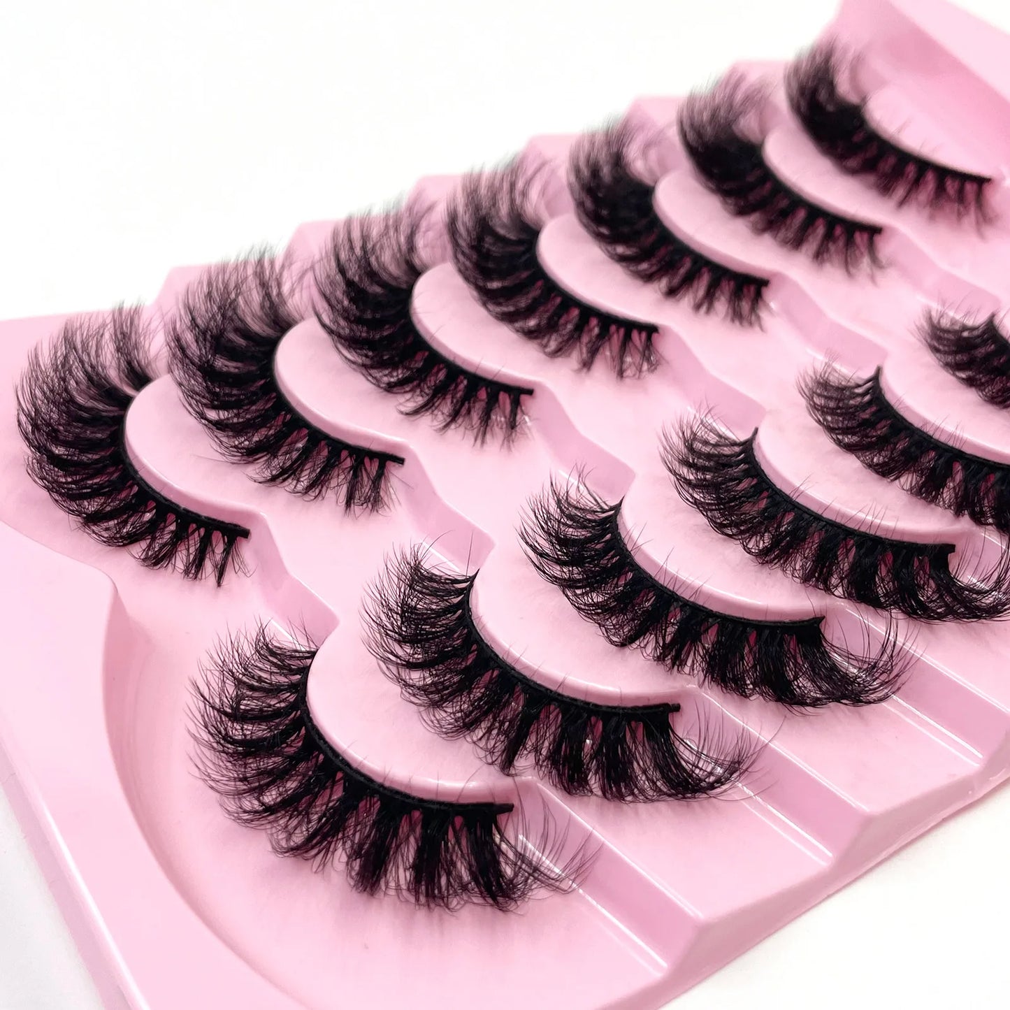7 Pairs 3D Mink Full False Eyelashes Thick Dramatic Faux Lashes Wholesale Full Set