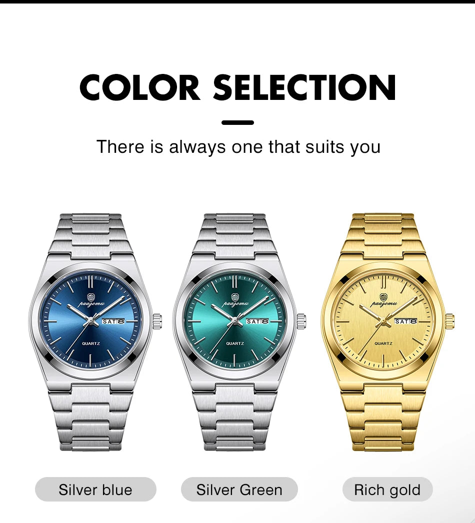 PAAZOMU Luxury Quartz Men's Watch Sport Waterproof Wristwatch