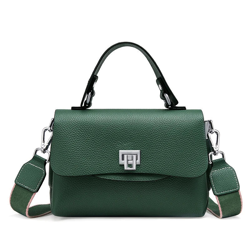 Women's Genuine Leather Top - Handle Envelop Bag - Luxury Crossbody Handbag