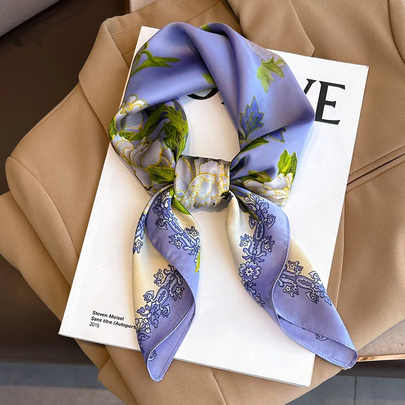 Luxury Silk Feeling Neckerchief for Women Designer Style Neck Wrap & Hair Accessory