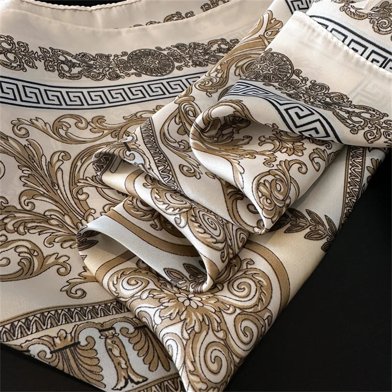 Luxury Silk Feeling Neckerchief for Women Designer Style Neck Wrap & Hair Accessory