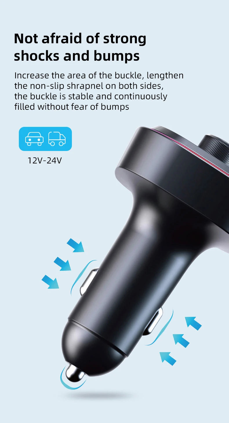 Car Bluetooth 5.3 M Transmitter - Wireless MP3 Player with Type - C Quick Charge Adapter