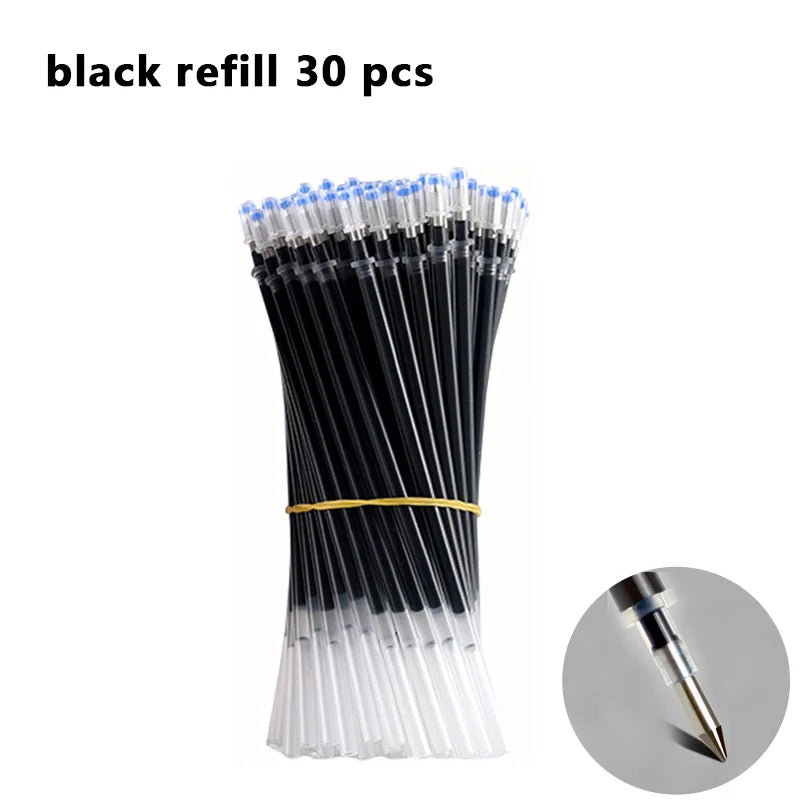 Glen Pens Set - Black Blue Red Refill Bullet Tip 0.5mm Smooth Writing Pens