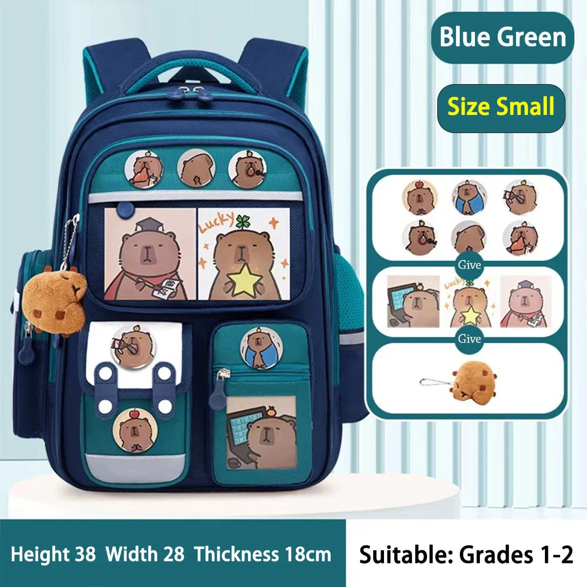 Capybara School Bag -Waterproof Backpack for Kids & Students