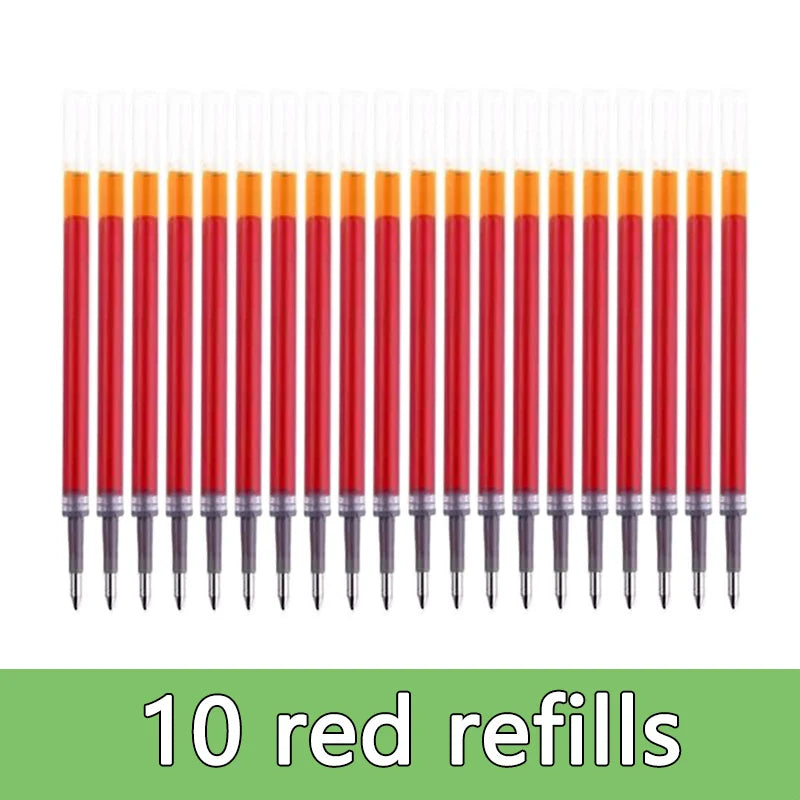 Glen Pens Set - Black Blue Red Refill Bullet Tip 0.5mm Smooth Writing Pens