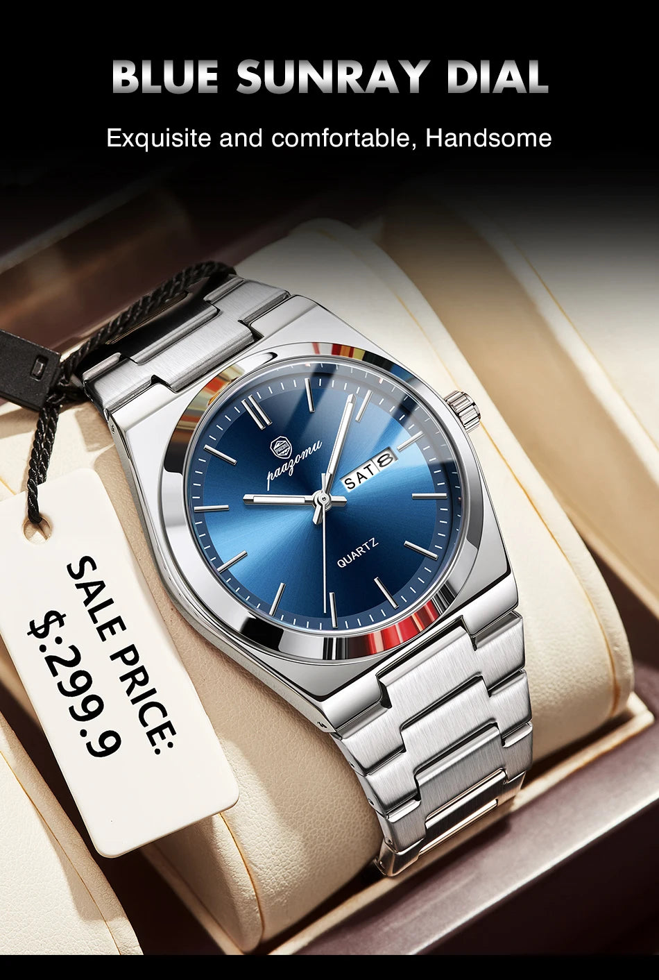 PAAZOMU Luxury Quartz Men's Watch Sport Waterproof Wristwatch