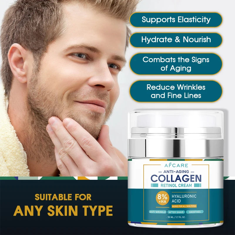 8% HA Collagen Wrinkle Remover Face Cream Anti-Aging Fade Fine Lines Firming Lifting Moisturizing Tighten Beauty Skin Care