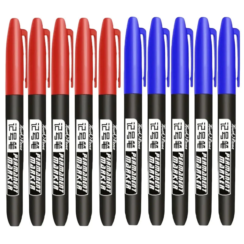 Permanent Maker Pen Set-Waterproof Drawing Markers in Black, Blue & Red