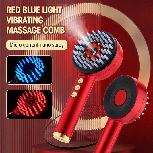 EMS Electric Massage Comb Massage Scalp Hair Growth Red Blue Light Nourish Scalp