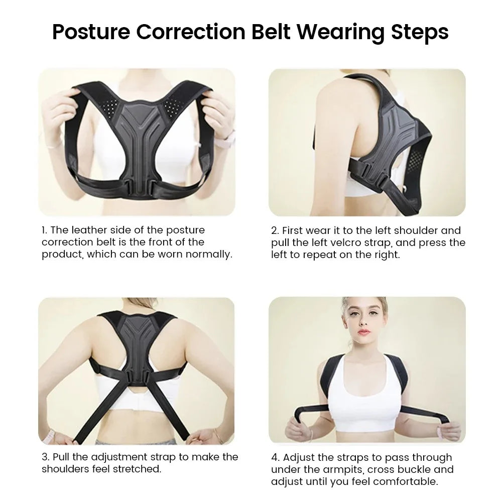 Adjustable Posture Corrector Belt Back & Shoulder Support Brace for Men & Women