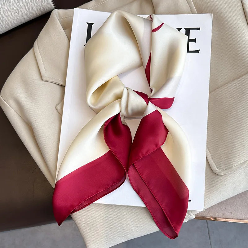 Luxury Silk Feeling Neckerchief for Women Designer Style Neck Wrap & Hair Accessory