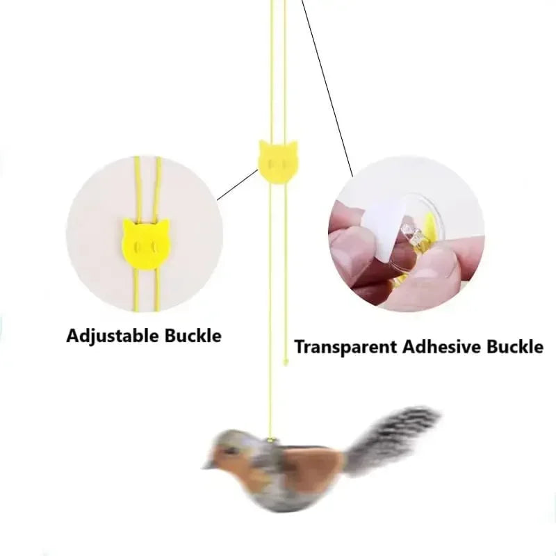 Indoor Iterative Bird Toy for cats & Dogs Self -Play Wall Hanging Catnip Teaser Toy