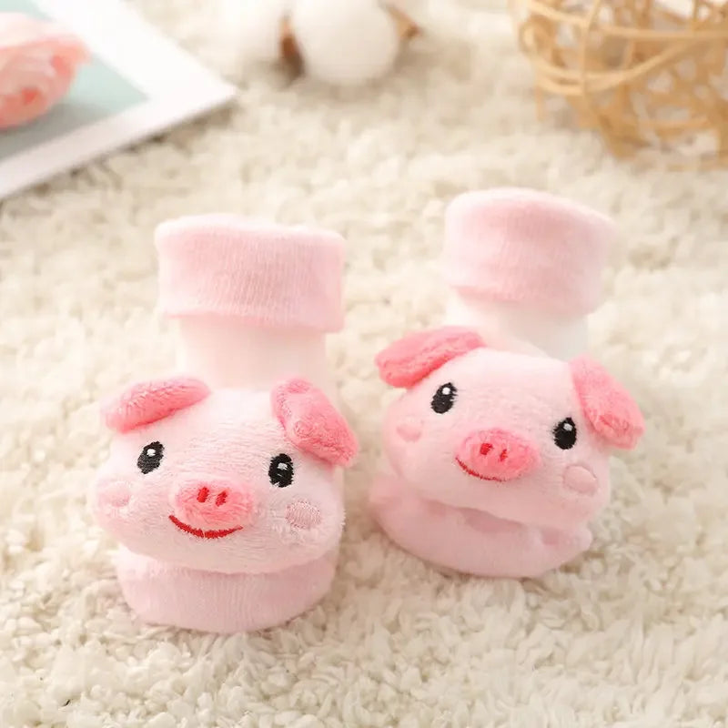 3D Cartoon Animal Baby with Bells - Non - Stop Cotton