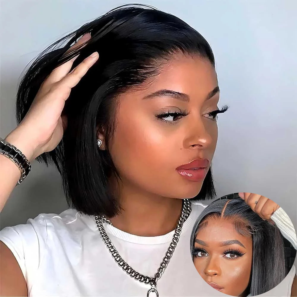 Premium Glueless Bob Wig - Wear and Go Human Hair