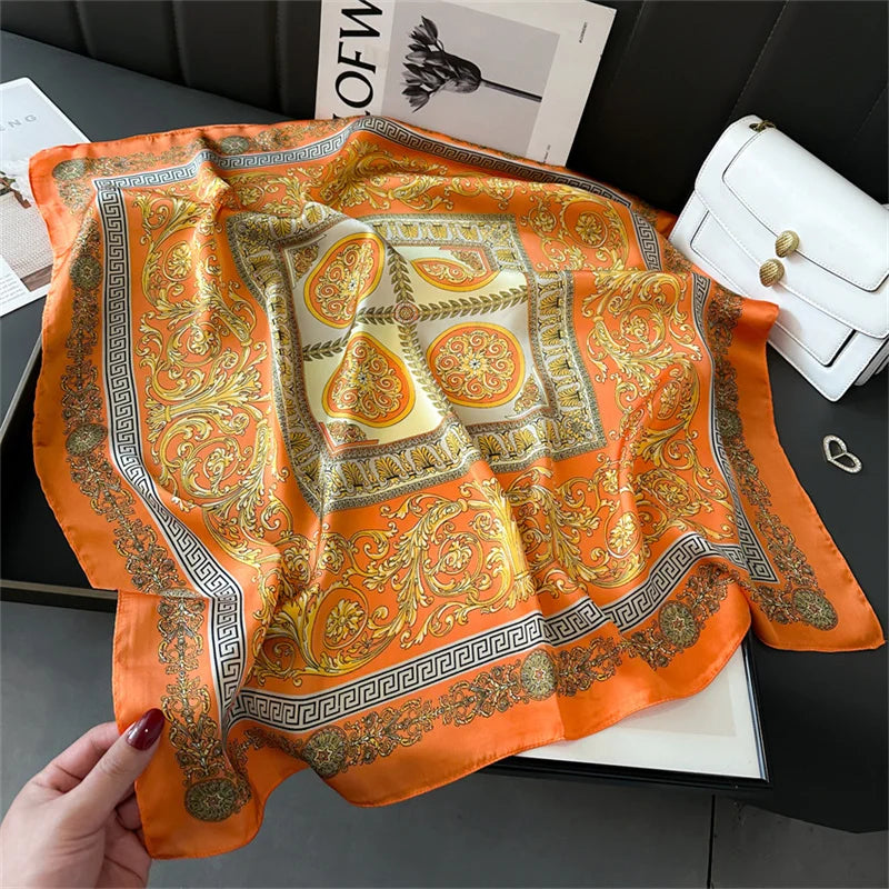 Luxury Silk Feeling Neckerchief for Women Designer Style Neck Wrap & Hair Accessory