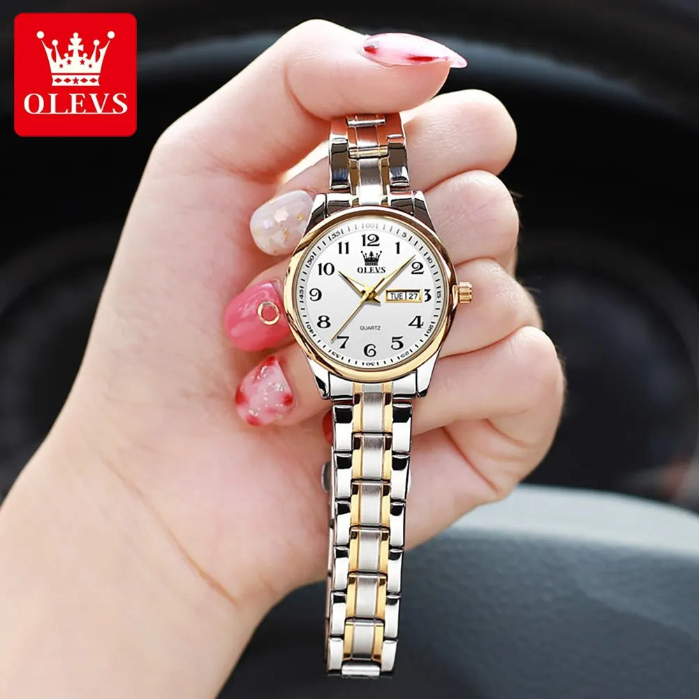 OLEVS Women's Luxury Watch- Elegant Stainless-Steel Timepieces