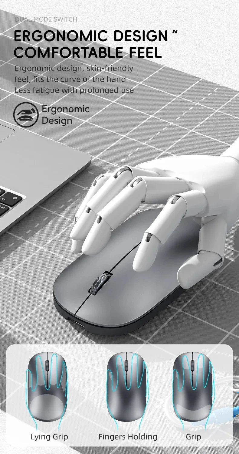 Wireless Mouse Type -C Charging - Silent Click Portable Ergonomic Computer Mouse