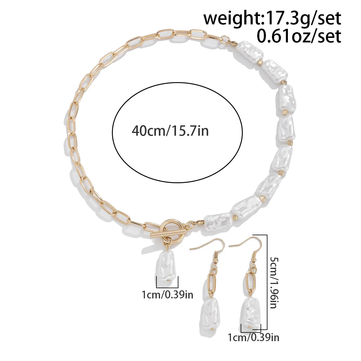 Boho Pearl Pendant Necklace Earring & Bracelet for Women