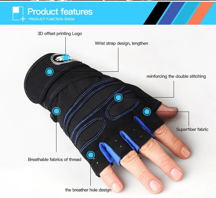 Gym Gloves for Men & Women Weightlifting Wristband Gloves for Fitness & Cycling