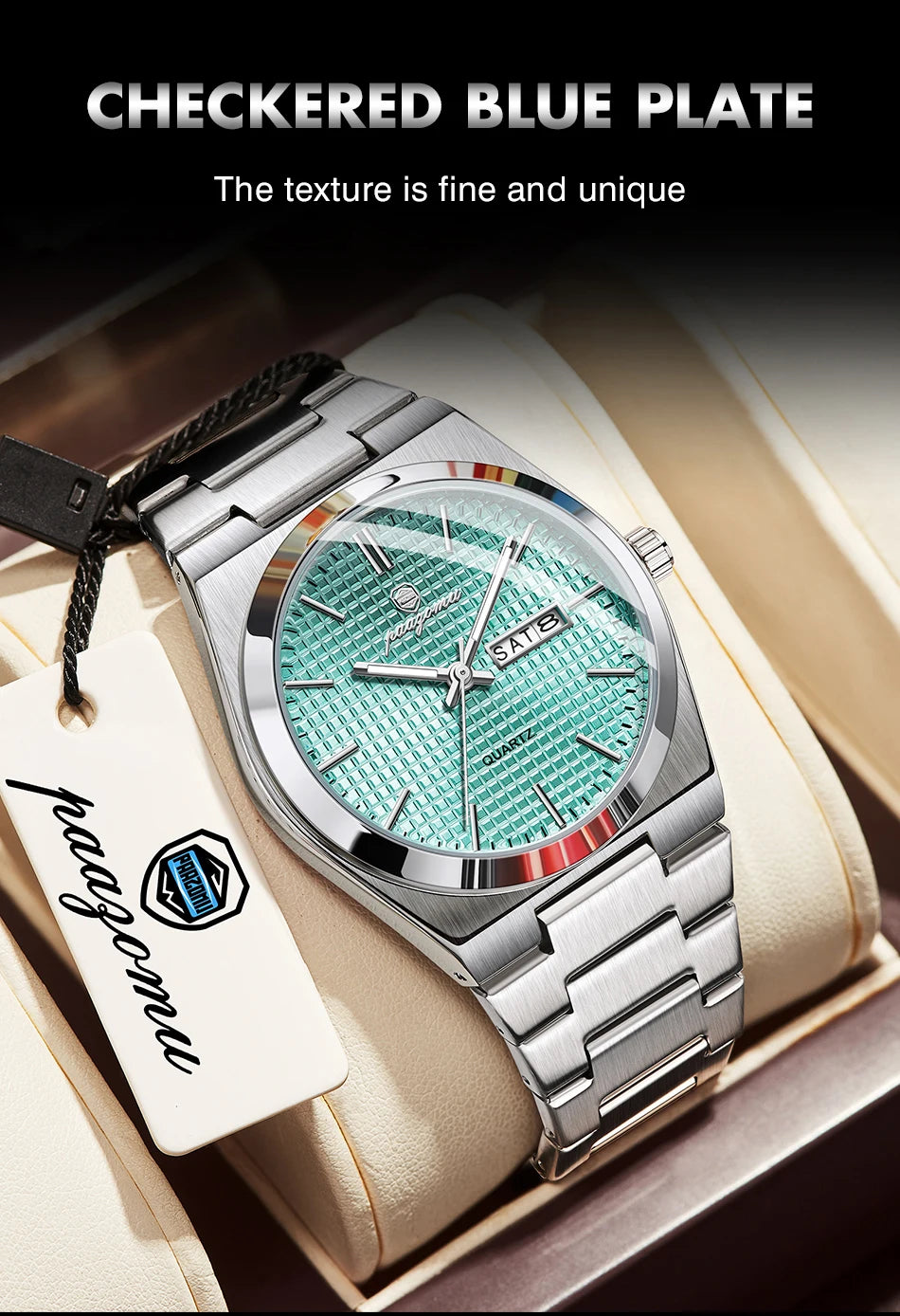 PAAZOMU Luxury Men's Chronograph Watch - Luminous, Waterproof, Dat Display