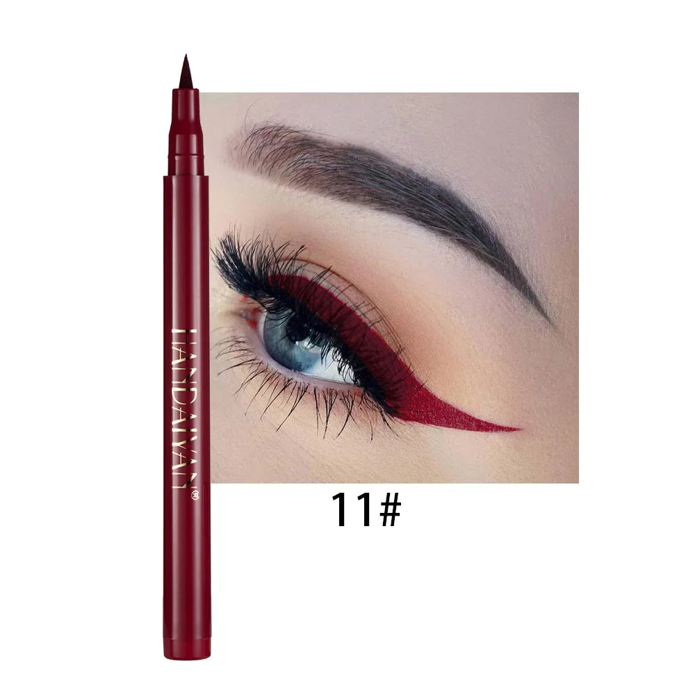 12- Color Waterproof Liquid Eyeliner Set - Vibrant Eye Makeup Pencils