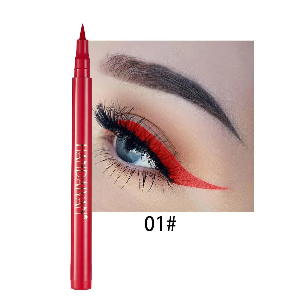 12- Color Waterproof Liquid Eyeliner Set - Vibrant Eye Makeup Pencils