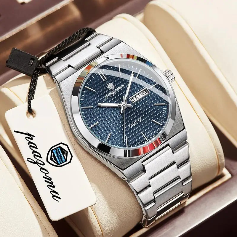 PAAZOMU Luxury Men's Chronograph Watch - Luminous, Waterproof, Dat Display