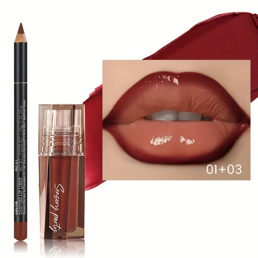 Long- Lasting Matte Lip Liner Set -Precision 3D Dewy Look in Multiple Shades