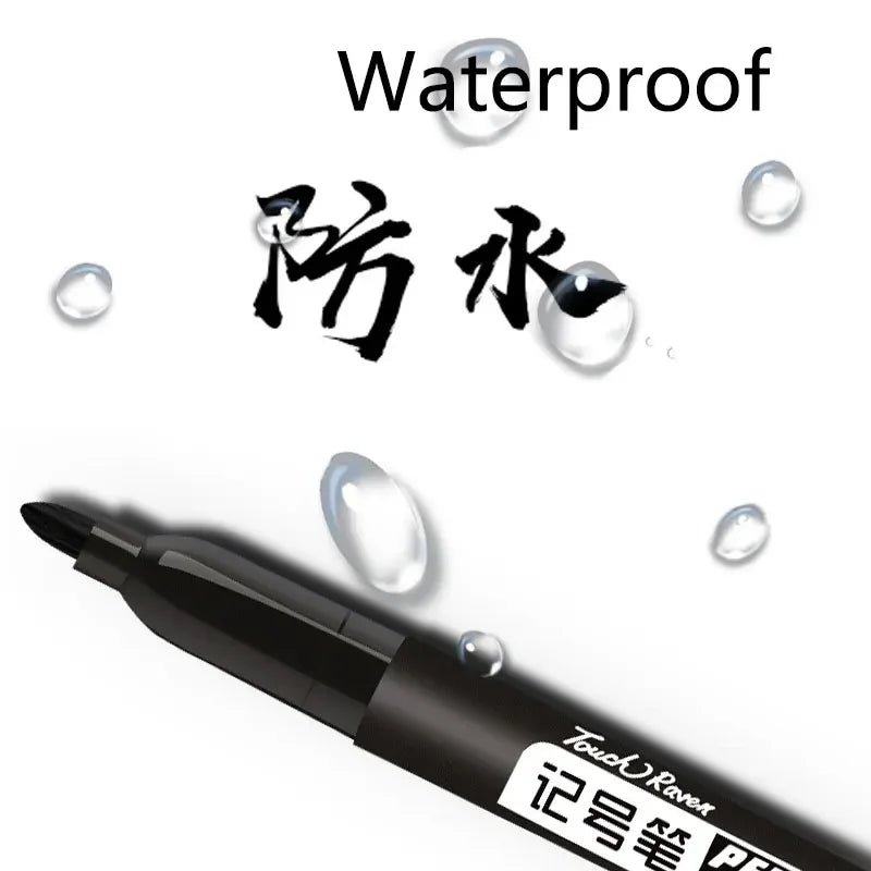 Permanent Maker Pen Set-Waterproof Drawing Markers in Black, Blue & Red