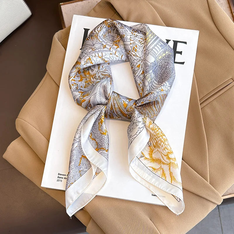 Luxury Silk Feeling Neckerchief for Women Designer Style Neck Wrap & Hair Accessory