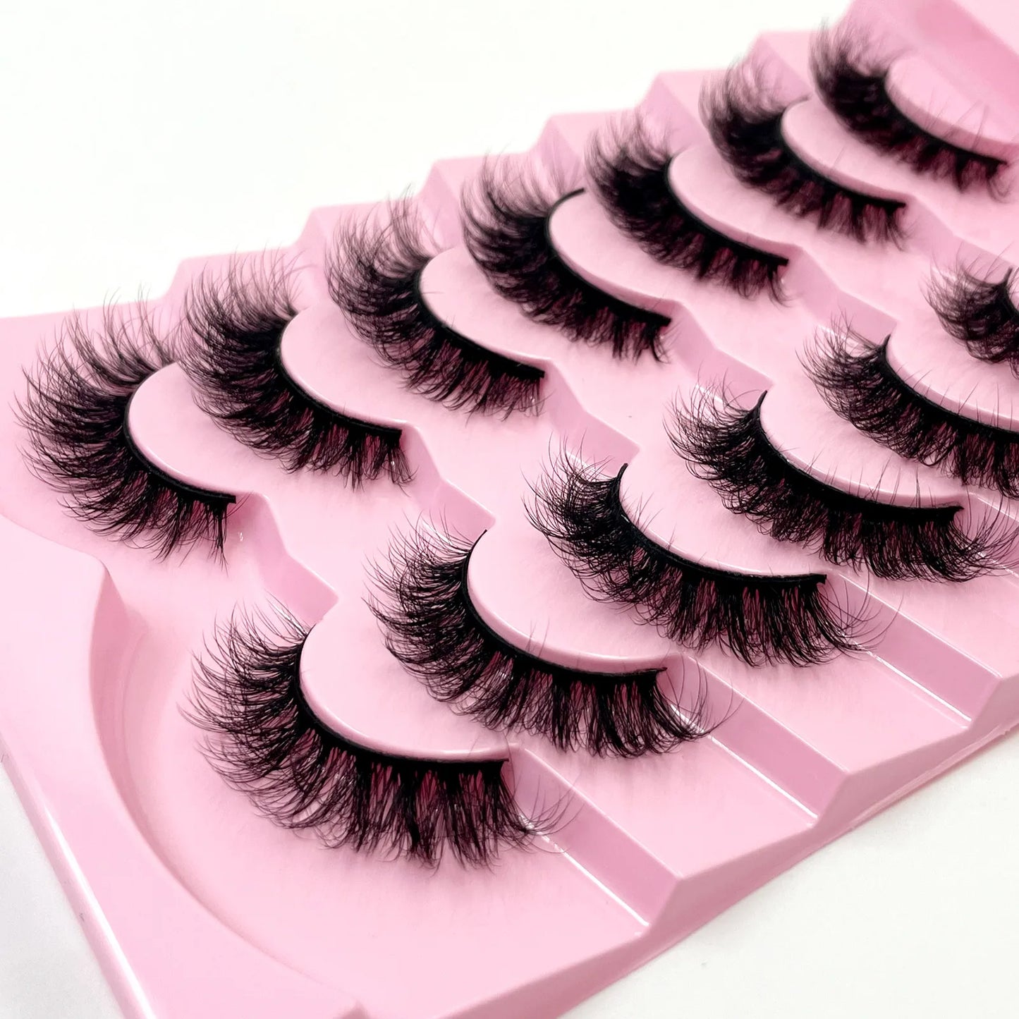 7 Pairs 3D Mink Full False Eyelashes Thick Dramatic Faux Lashes Wholesale Full Set