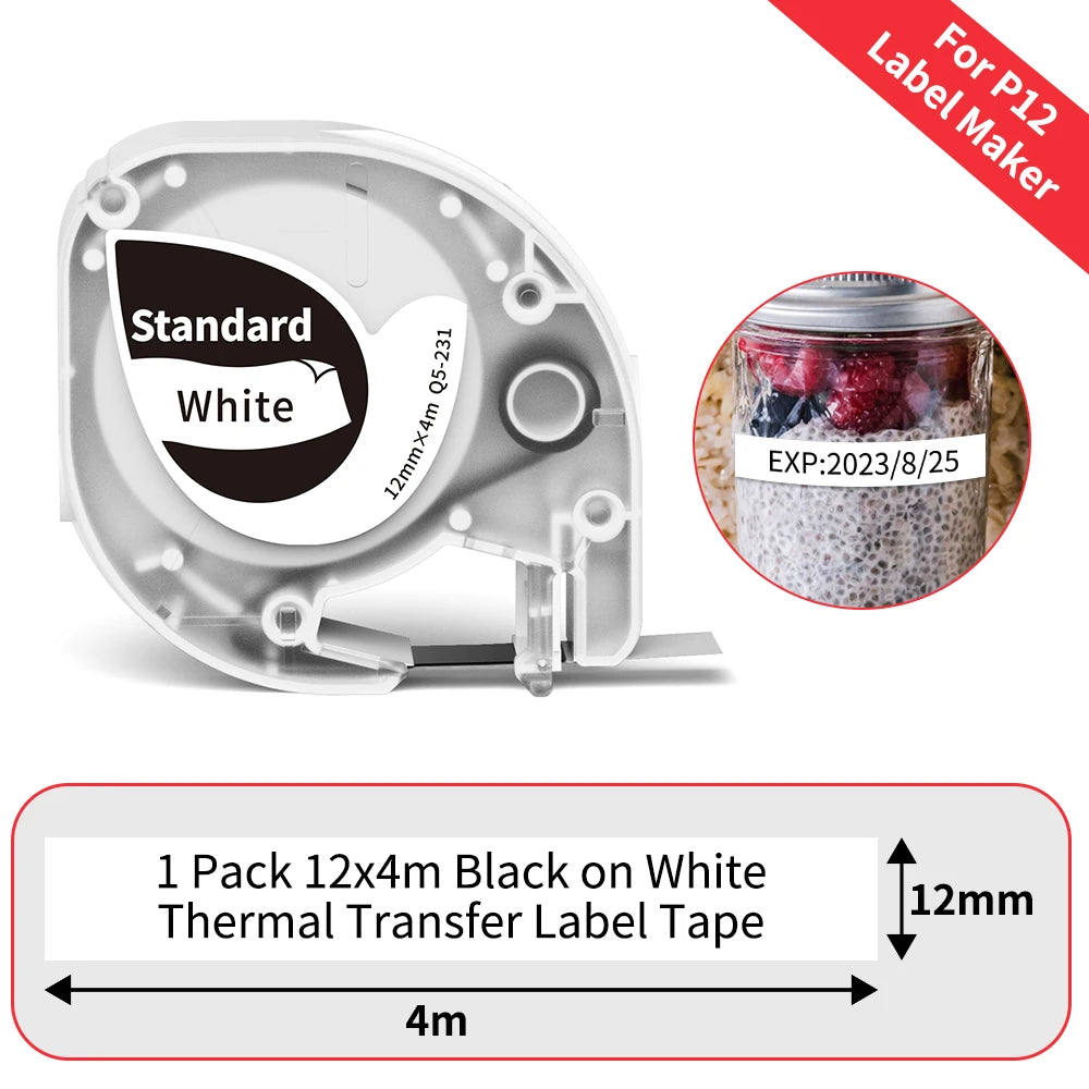 P12 Mini Bluetooth Labe Maker- Portable Sticker Printer with Multiple Templates