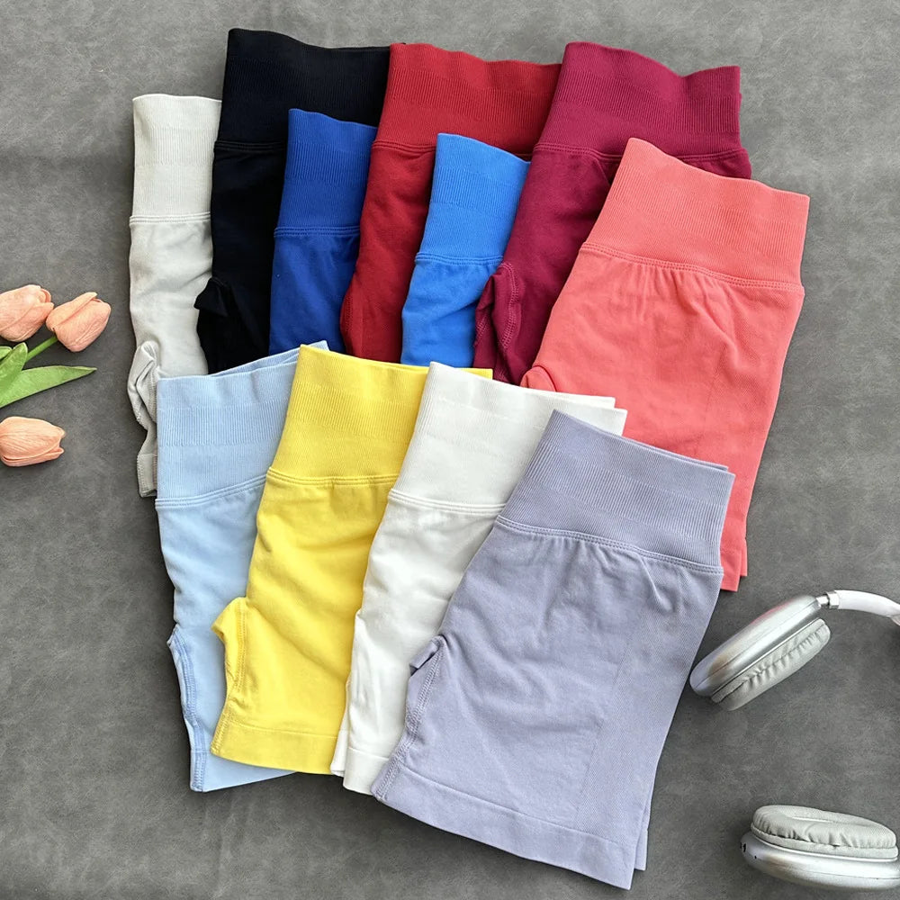Women's High Waisted Seamless Fitness Shorts